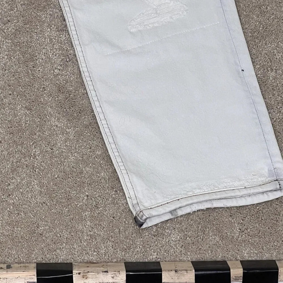 Re/Done Levi’s Womens High Rise Loose Fit Button Fly Jeans White  Cotton Size 25 - Picture 8 of 10